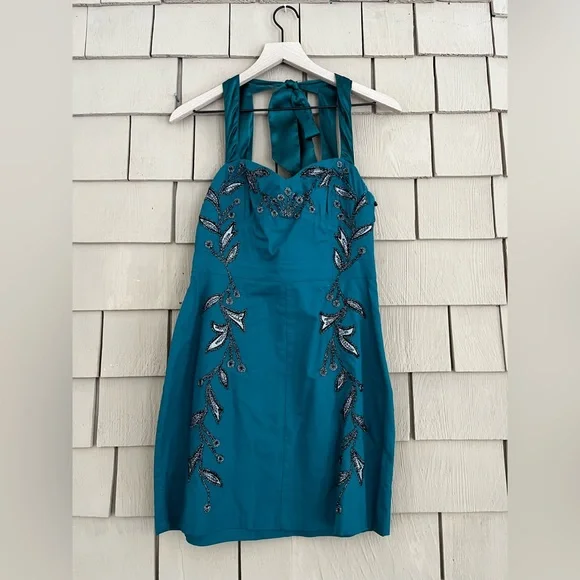 free people embroidered mini dress NWT Free People Dress – BOHO thrift shop main image 1